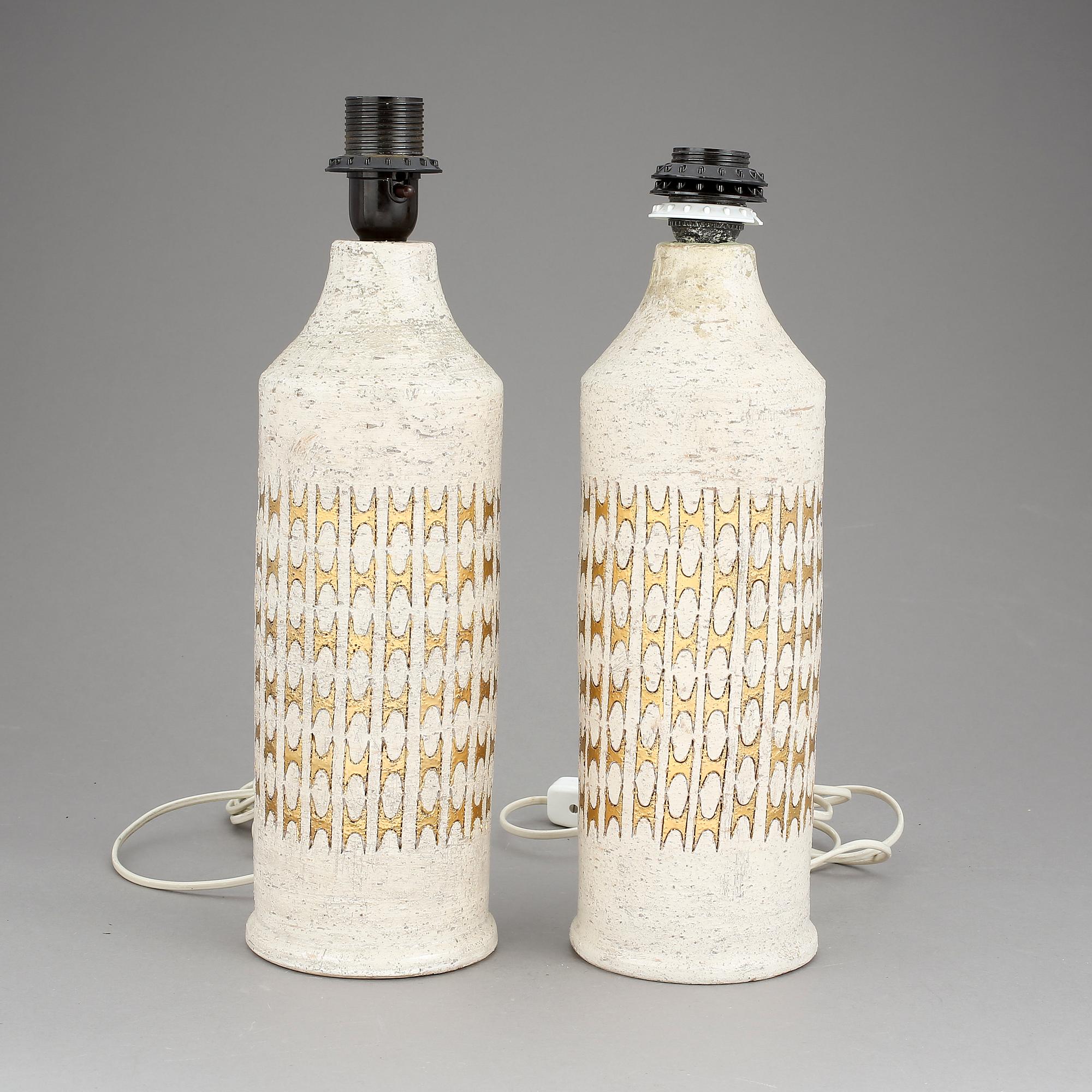 BORDSLAMPOR, ett par. Bitossi för Bergboms, 1960-tal.