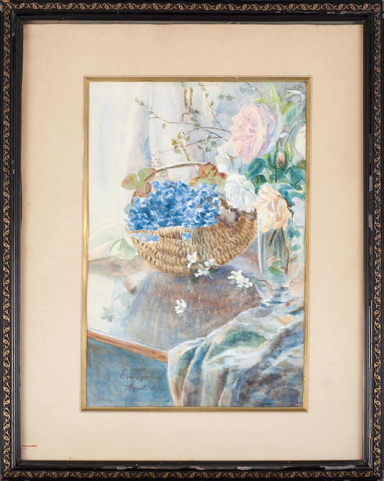 EVA TOPELIUS, water colour. signed and dated april 1890.