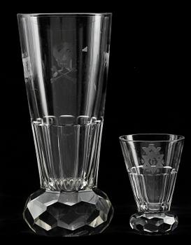 FRIMURARGLAS,  2 st, 1900-tal.