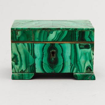 A MALACHITE BOX, Russia early 19th century.