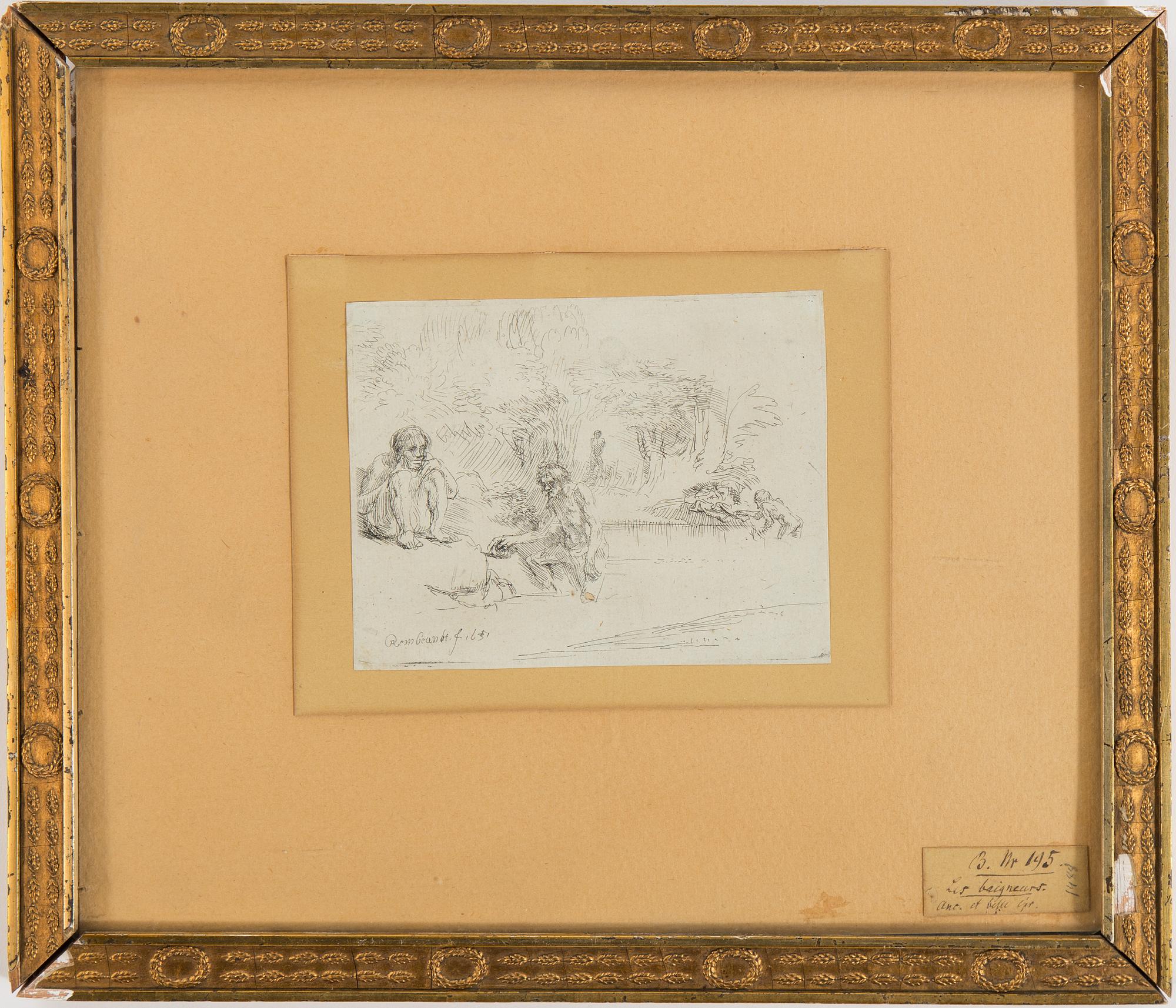 REMBRANDT HARMENSZ VAN RIJN, etching 1651, a later printing, presumably Basan, 18th century.