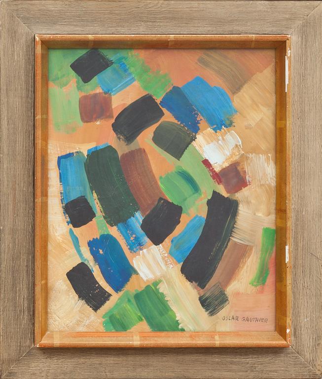 OSCAR GAUTHIER, gouache, signerad.