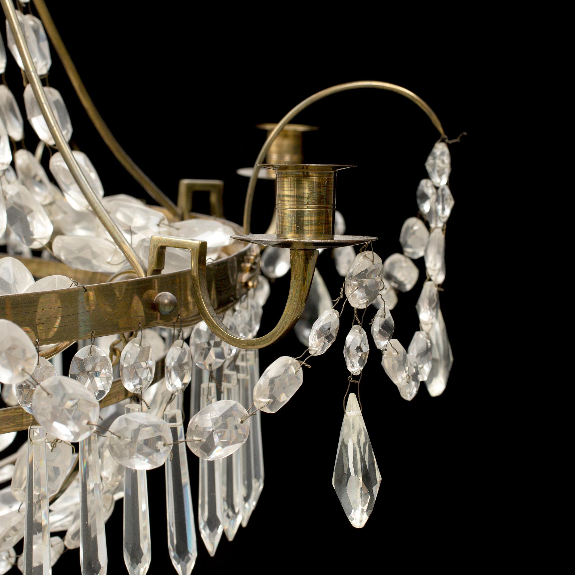 A Gustavian style chandelier, mid 20th Century.
