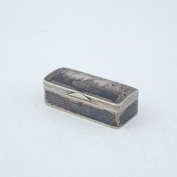 A Russian Silver Niello Box, Moscow 1862.