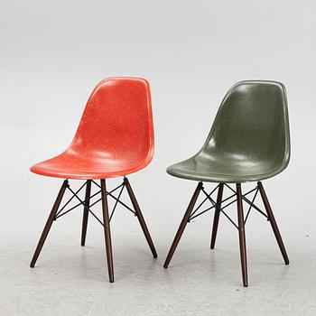 Charles Eames, six 'DSW Plastic Chairs', Herman Miller/Vitra.