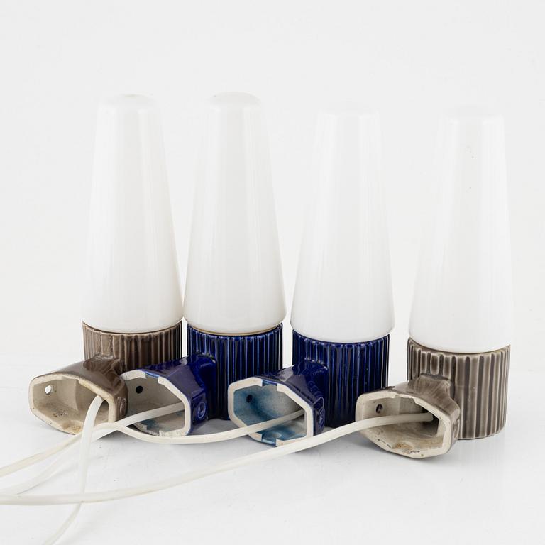 Hans-Agne Jakobsson, two pairs of wall lamps/bathrooms lamps, IFÖ, Sweden, 1960's.