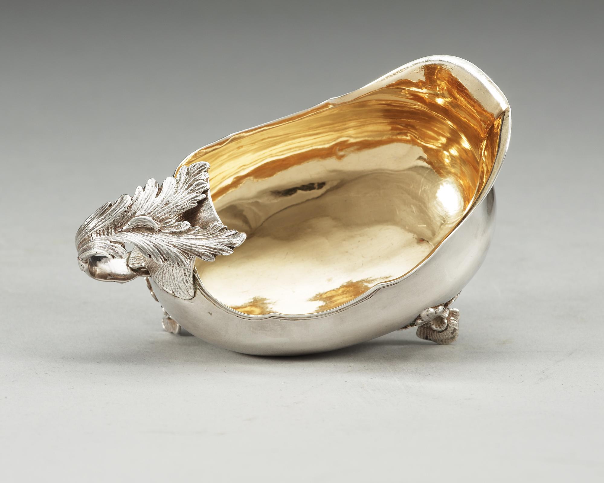 A Swedish 18th century parcel-gilt cream-jug, unidentified makers mark.