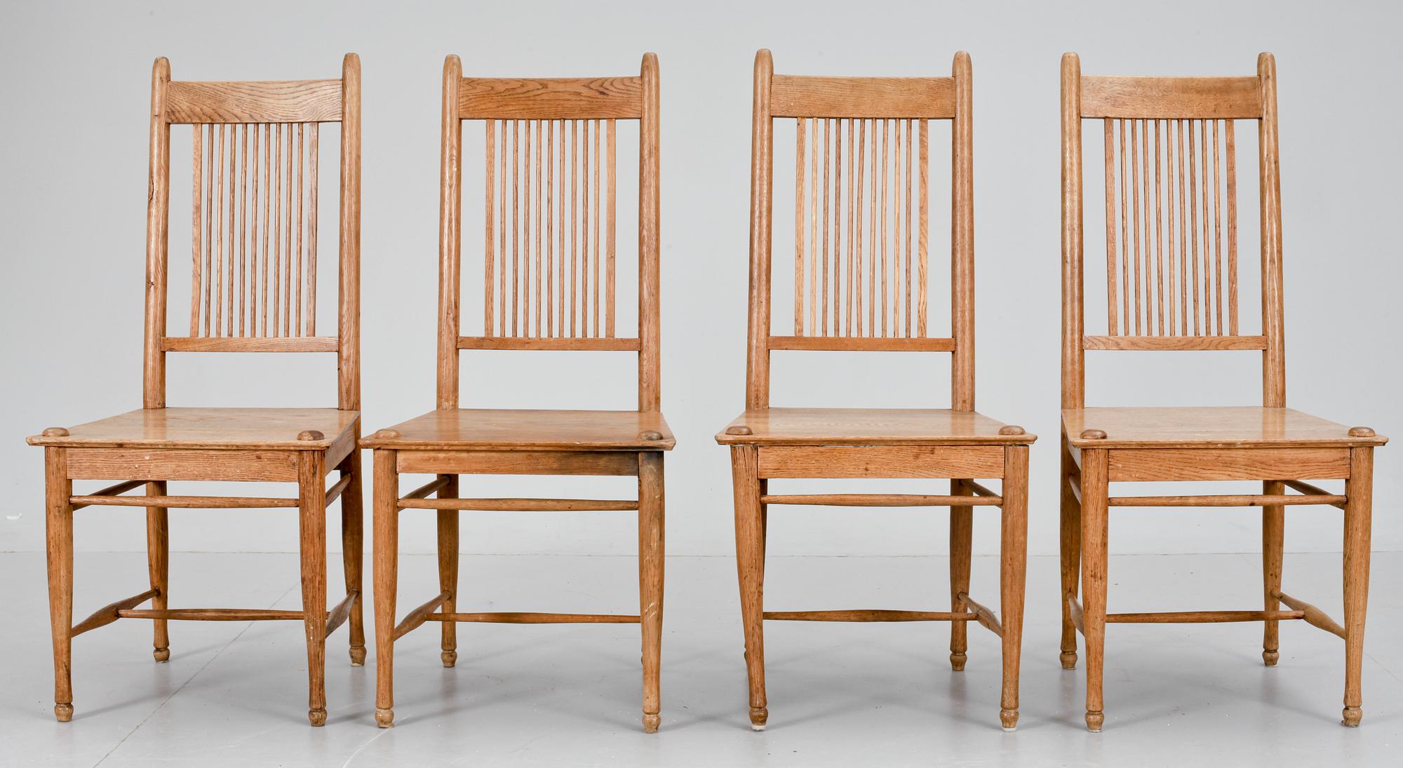 STOLAR, 4 st, design Carl Westman. Av samma typ som "Arbetarmöbeln", formgiven 1899.