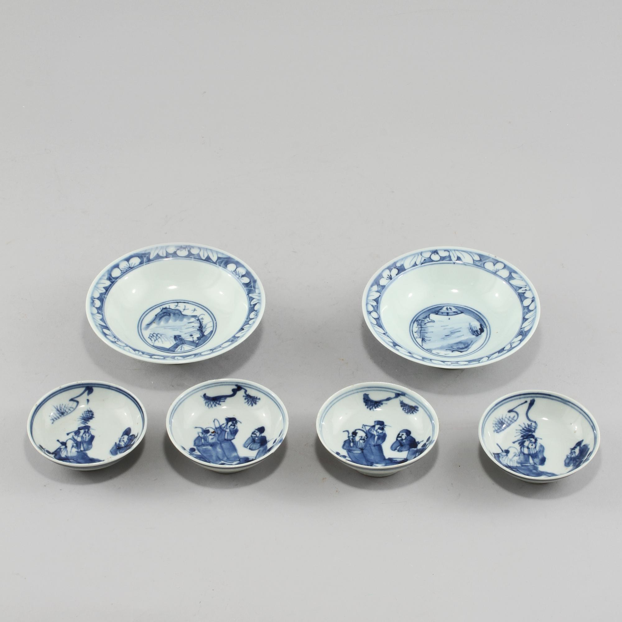 PARTI PORSLIN, 6 delar, Kina, 1900-tal.