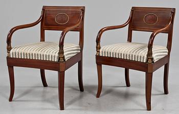 KARMSTOLAR, ett par, Karl Johan, 1800-talets första hälft.