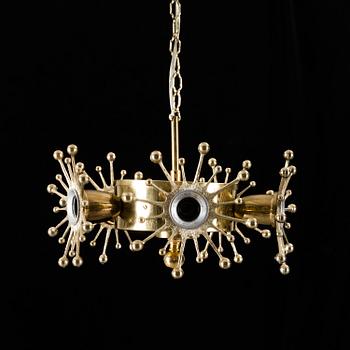 A 1960's/70's brass ceiling lamp.