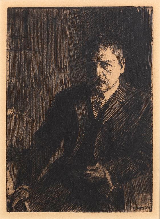 Anders Zorn, a unsigned etching from 1904.