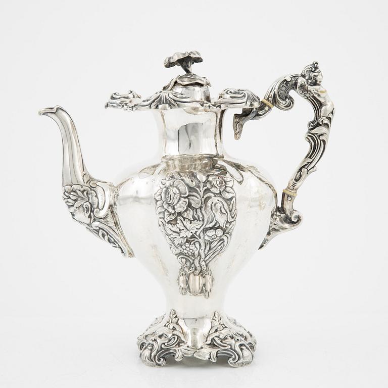 Frans Holm, kaffekanna, silver, Vadstena 1863.