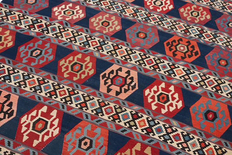 An antique Shahsavan kilim, West Persia, c. 303 x 208 cm.