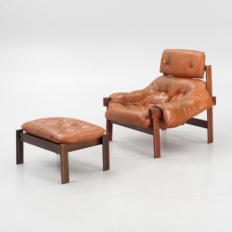 Percival Lafer, armchair with footstool, Lafer MP, Brazil, 1960s/70s.