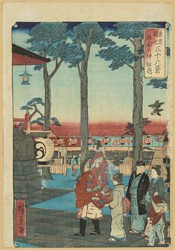 Utagawa Hiroshige II, a set of two woodlbock prints in colours, later part of the 19th Century.