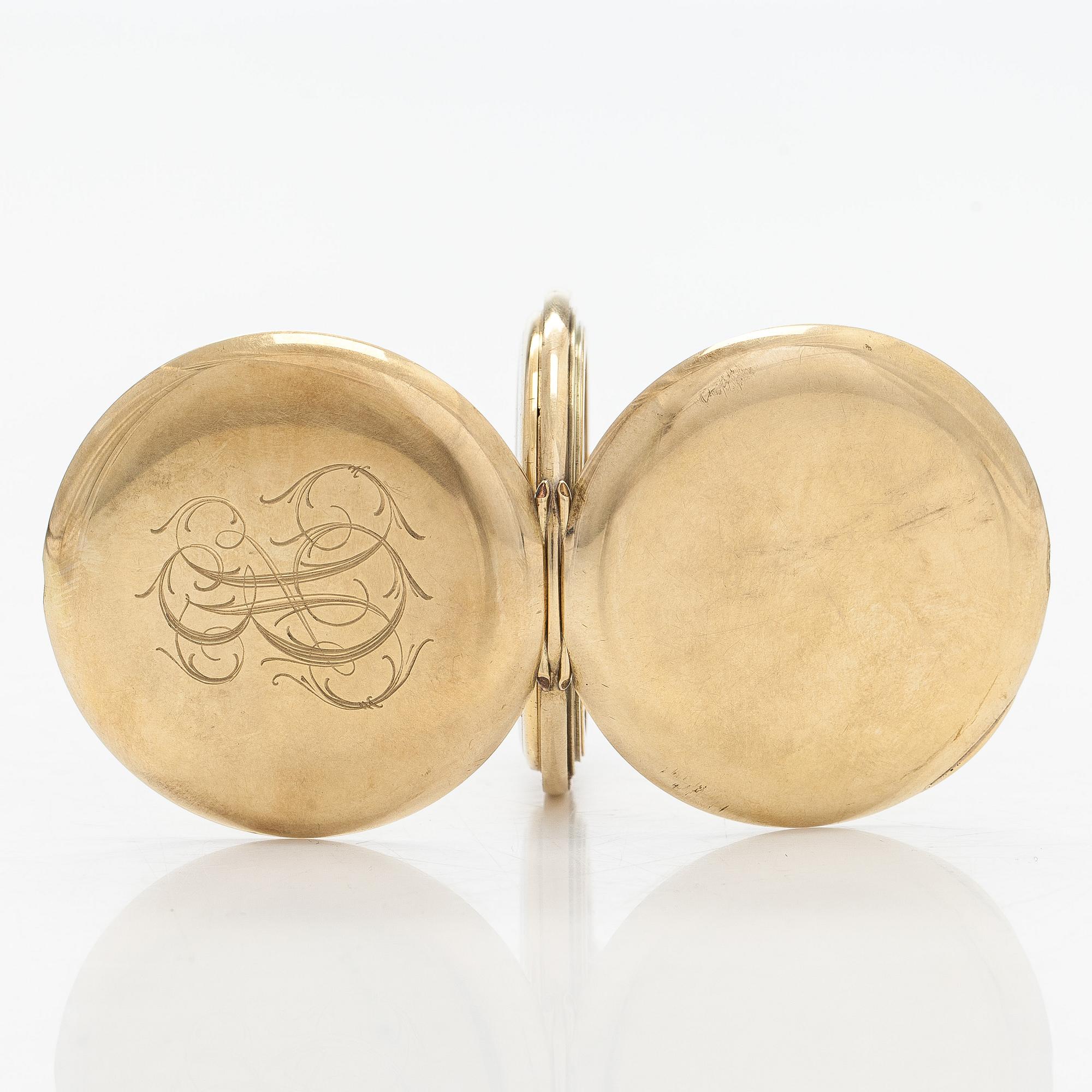 Taskukello, H. Moser & Cie, 49 mm, 14K kultaa,