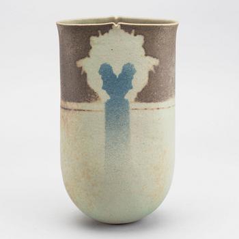 A HANS DE JONG STONEWARE VASE, Netherlands 1982, stampsigned.