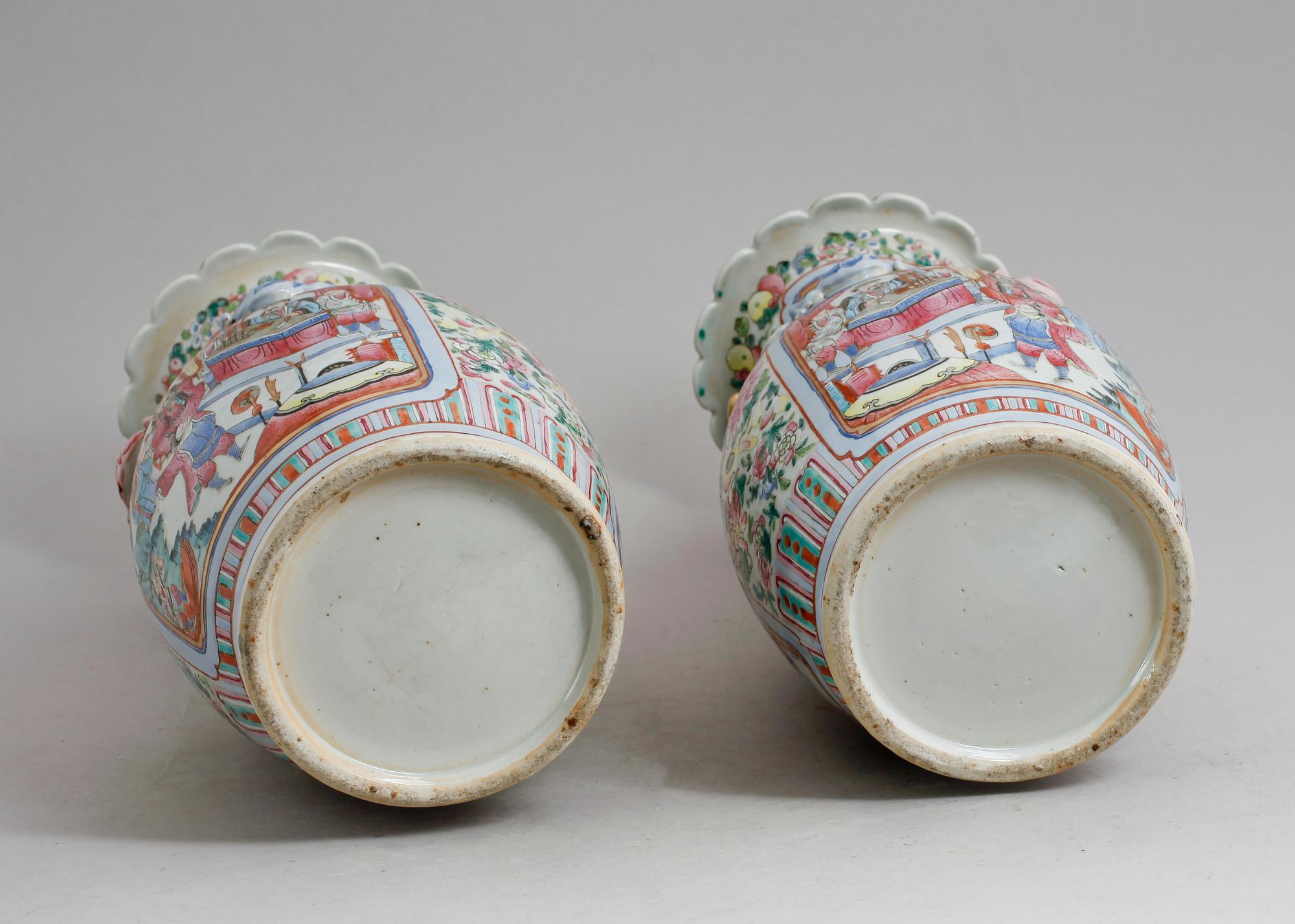 VASER, 1 par, porslin, Kina, 1800-tal.