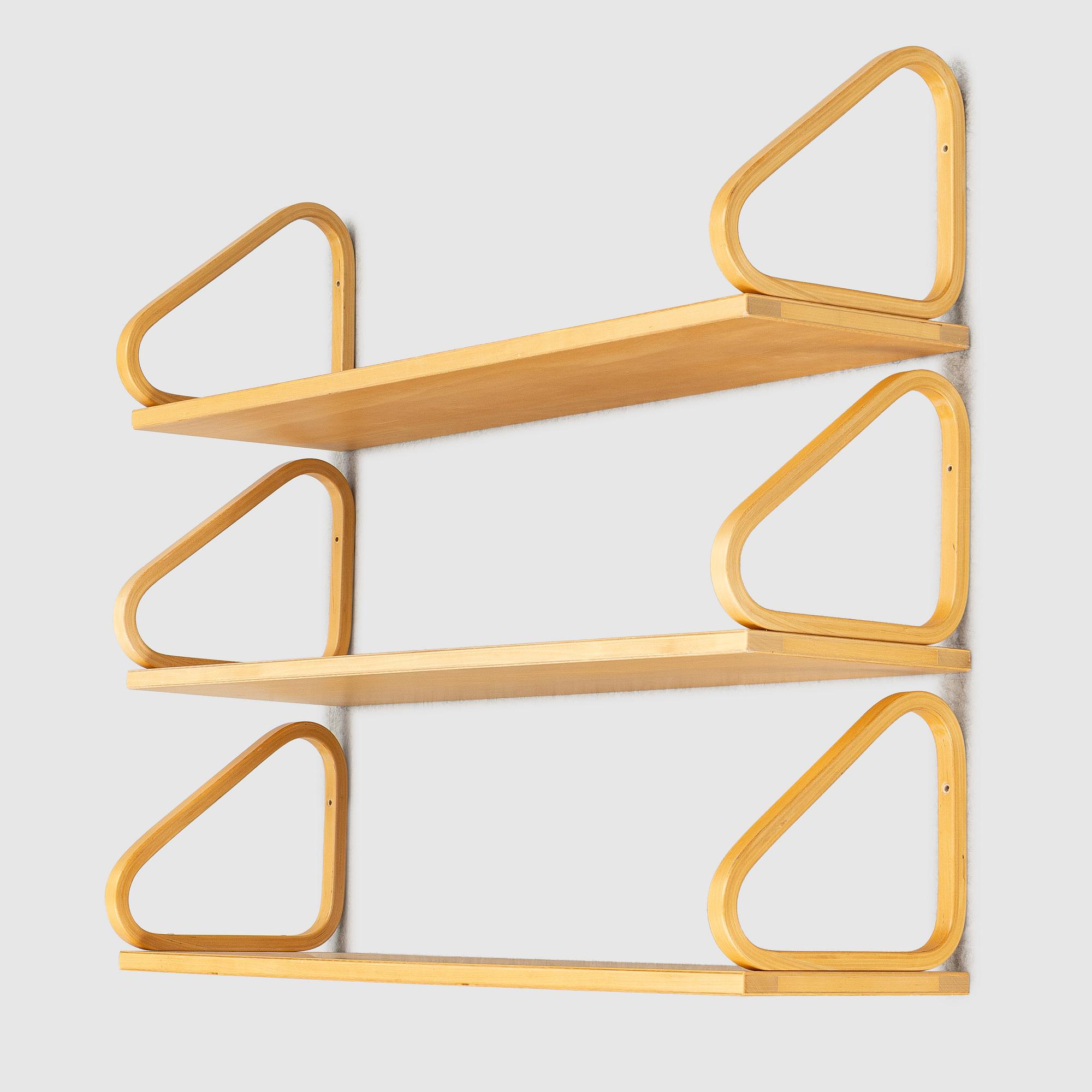 Alvar Aalto, Wall shelves, 3 pcs, model 112A, Artek, Finland.
