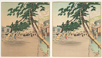 Tomikichirō Tokuriki, a set of nine woodblock prints in colours, 20th Century.