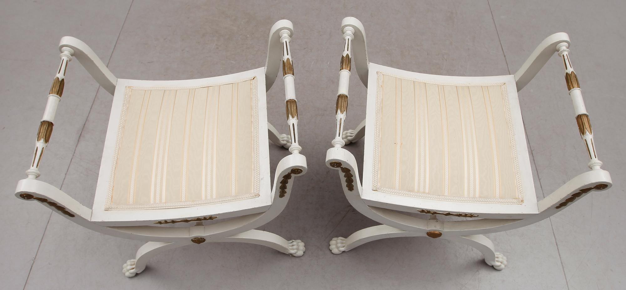 BANKETTER, 1 par, gustaviansk stil, sent 1800-/1900-tal.