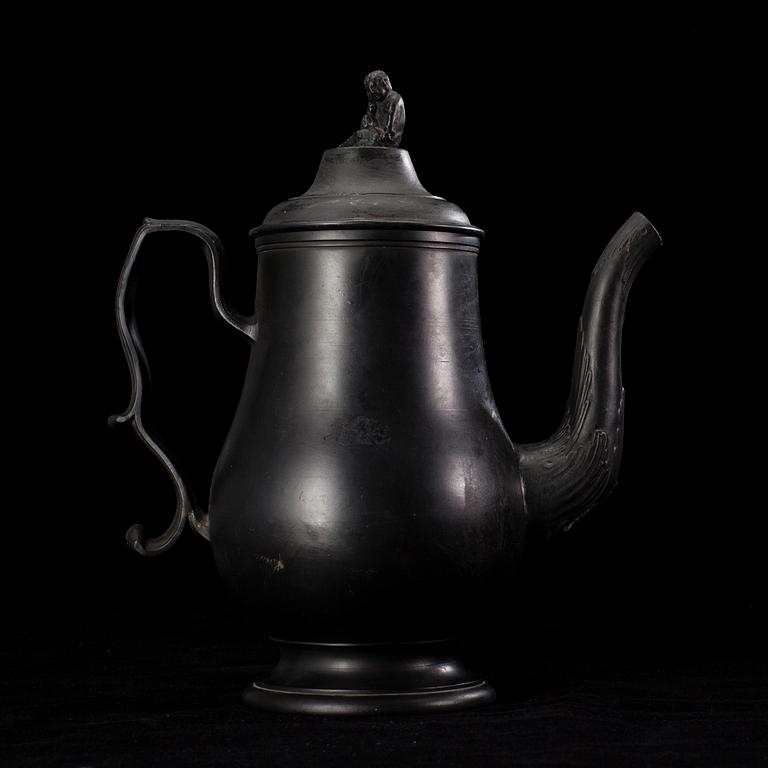 KAFFEKANNA, Black basalt ware, 1800-talets första hälft.