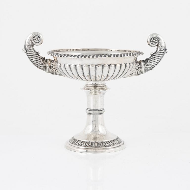 David Hirsch Hermansson & Co, skål på fot, silver, empire, Stockholm 1831.