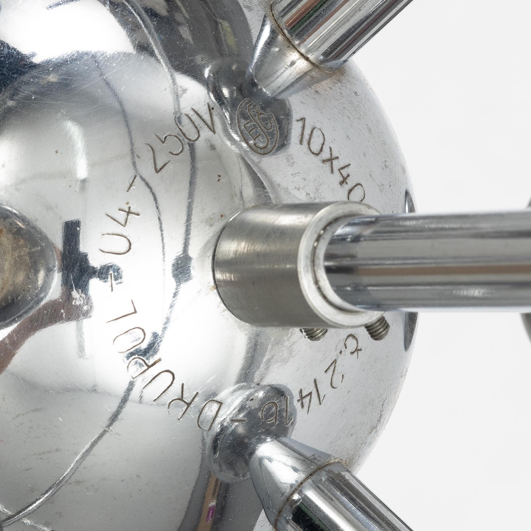 A ceiling lamp, Sputnik model 21416, attributed to Jaroslav Bejvl, Czech Republic, second half of the 20th Century.