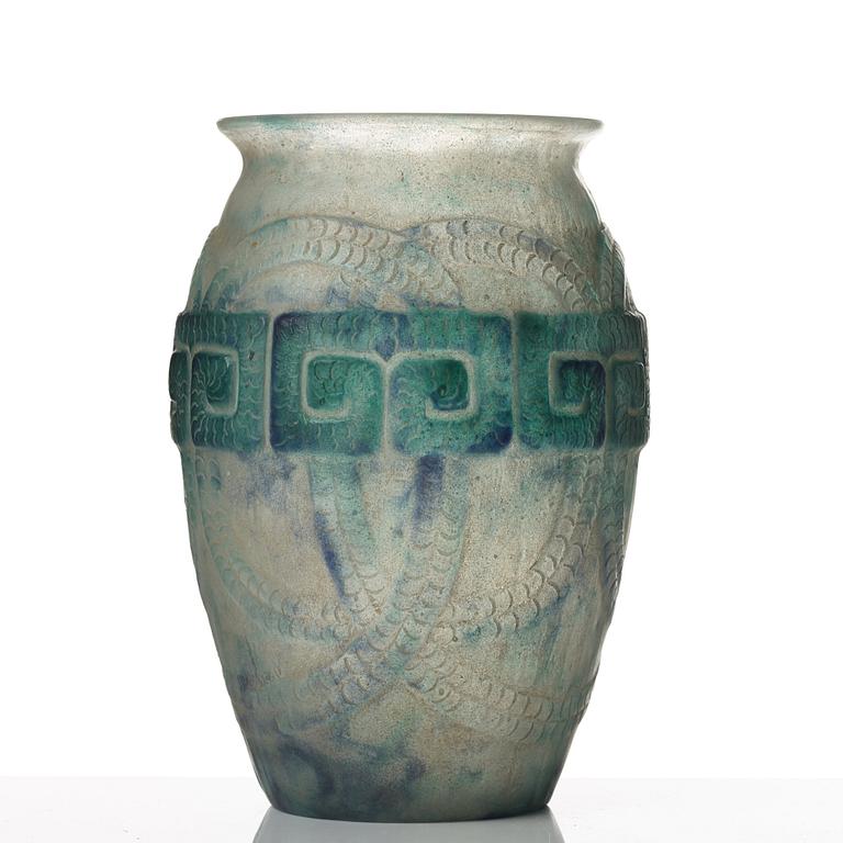 Gabriel Argy-Rousseau, a Frise Grecque pâte de verre glass vase, France 1920-30's.