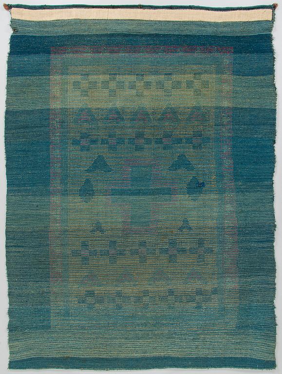 A Finnish folk art long pile ryijy-rug, first half of the 19th century. Circa 180 x 140 cm.