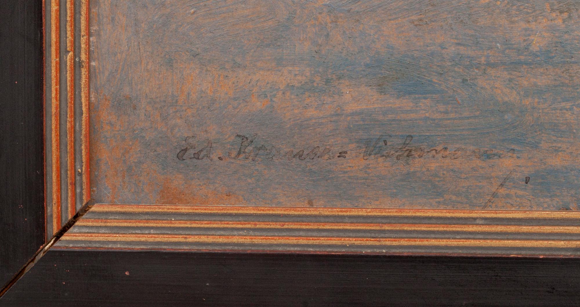 EDUARD KRAUSE-WICHMANN, olja på pannå, signerad.