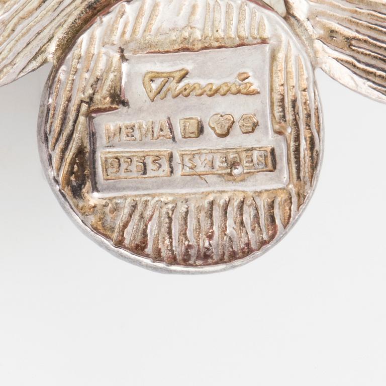 THERESIA HVORSLEV, a sterling silver ring and pendant, Mema, Lidköping, 1979.