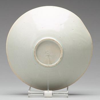 A pale celadon glazed double fish bowl, Song dynasty (960-1279).