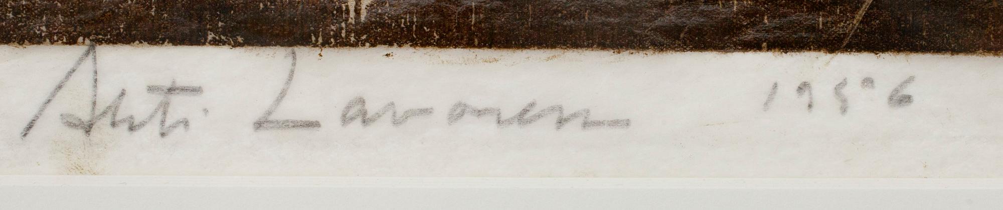 AHTI LAVONEN, träsnitt 1/20, signerad och daterad 1956.