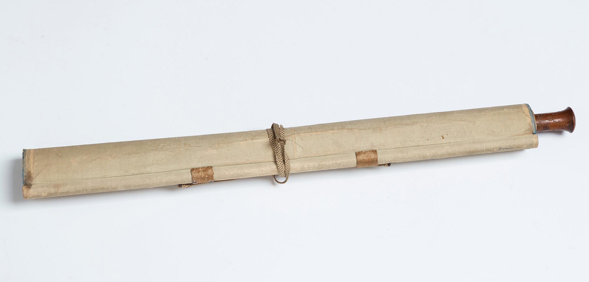 RULLMÅLNING, tusch och färg på papper. Okänd konstnär, Japan, troligen tidigt 1700-tal.