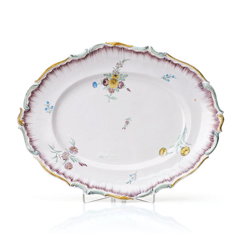 A Swedish Rörstrand faience dish, 18th Century.