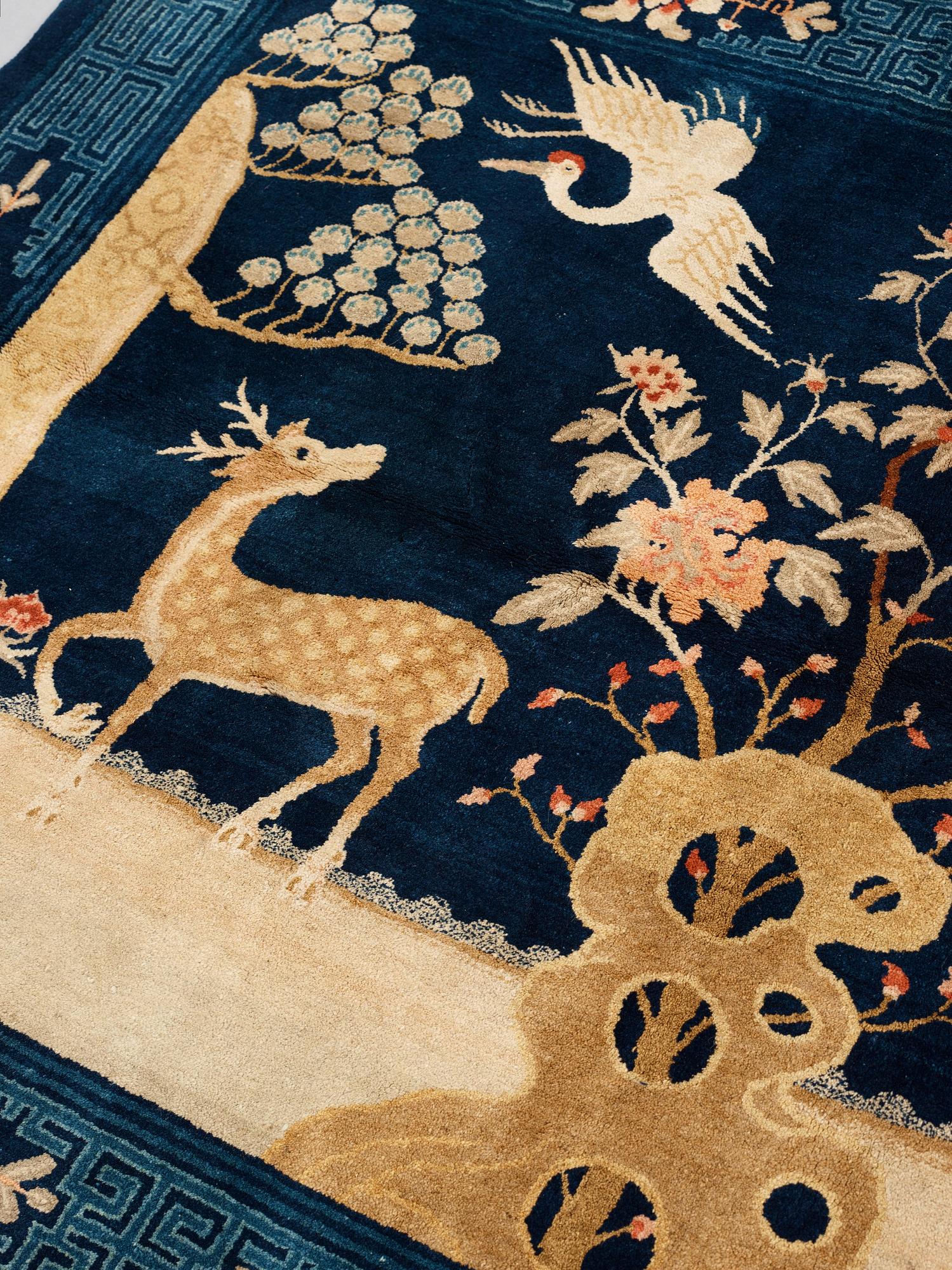 CARPET. Semi-antique Baotou Figural. 159,5 x 226,5 cm.
