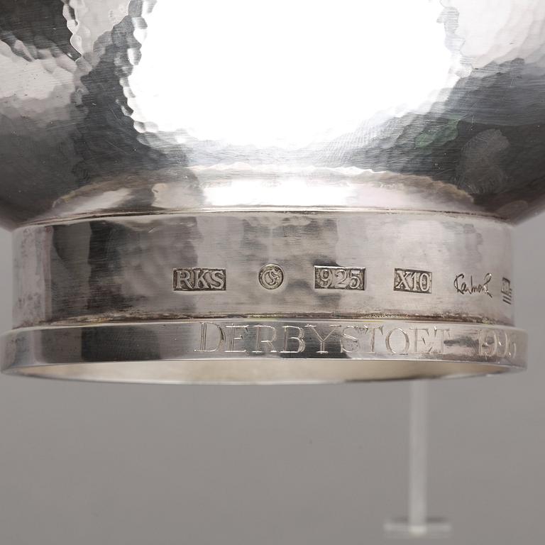 Rolf Karlsson, a sterling silver and glass bowl, Enköping (Grillby), 1996.