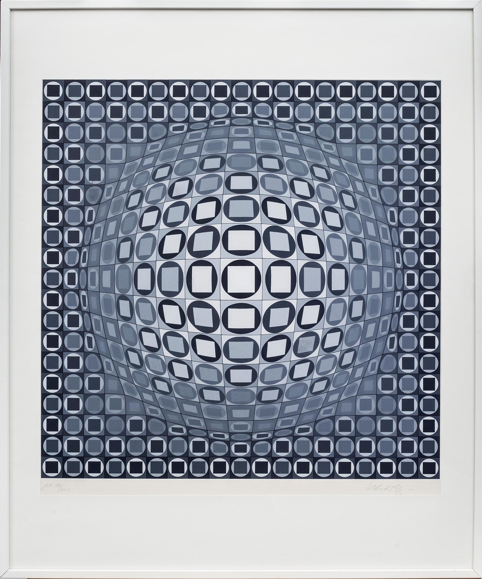 VICTOR VASARELY, signerad. E.A XII/XXV.