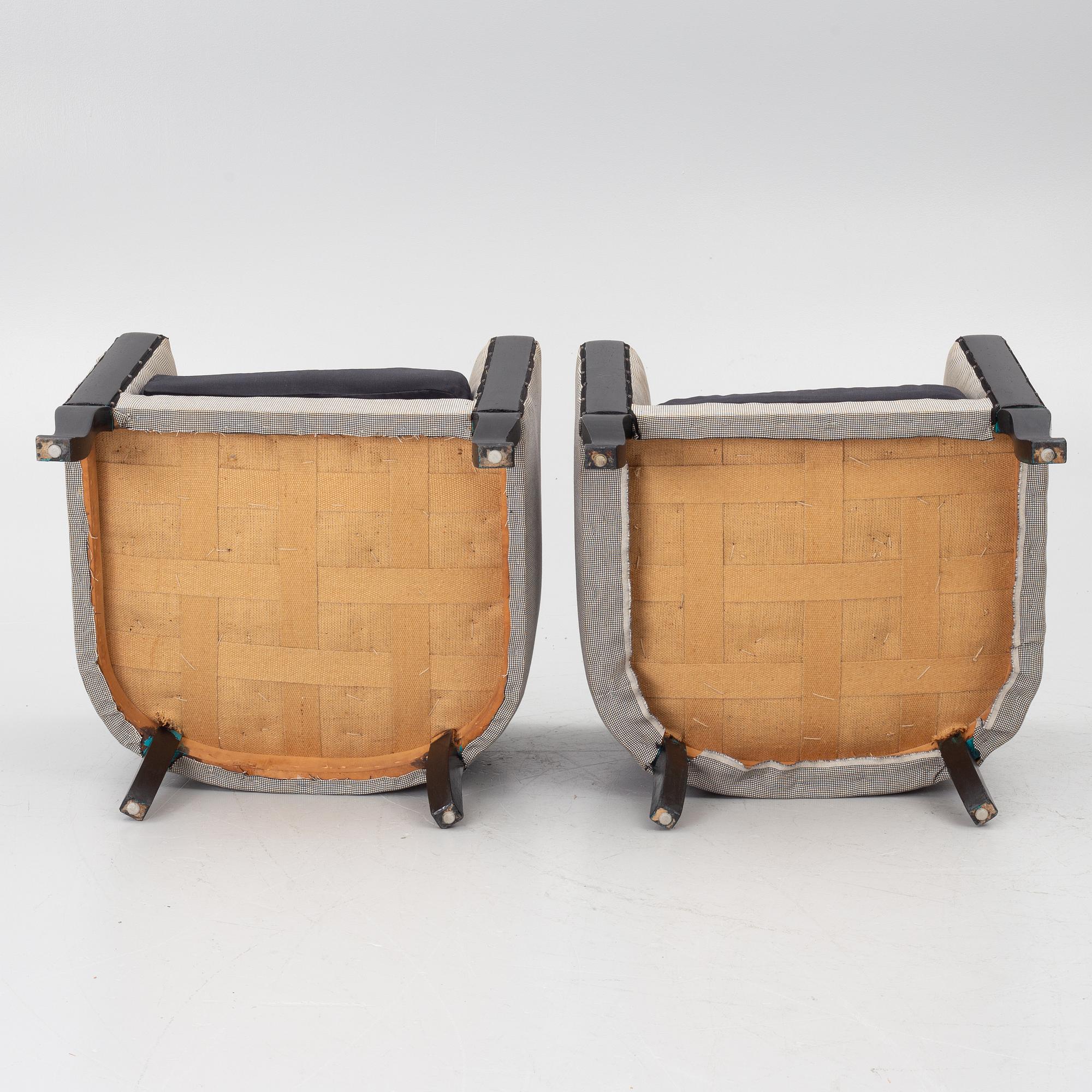 A pair of armchairs, first half of the 20th century.