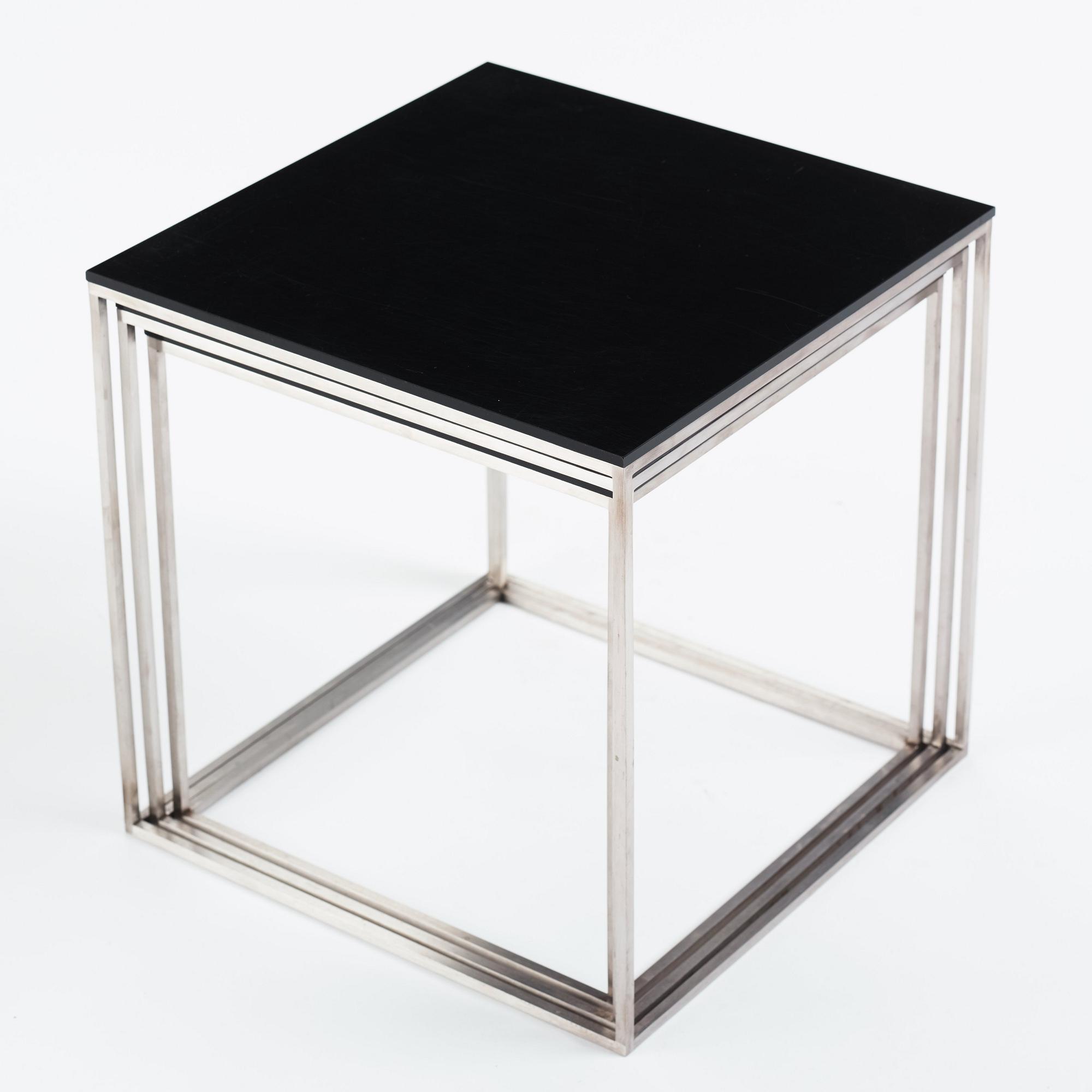 Poul Kjaerholm, a three-piece 'PK-71' nesting table, Fritz Hansen, Denmark, 2014.
