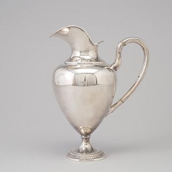 A German sterling silver claret jug, early 20th century.