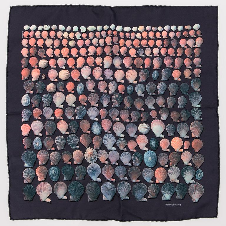THREE POCKET SQUARE SCARVES.