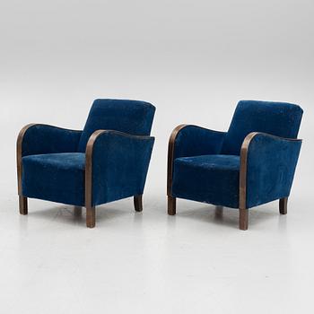 Fåtöljer, ett par, funkis, 1930/40-tal.