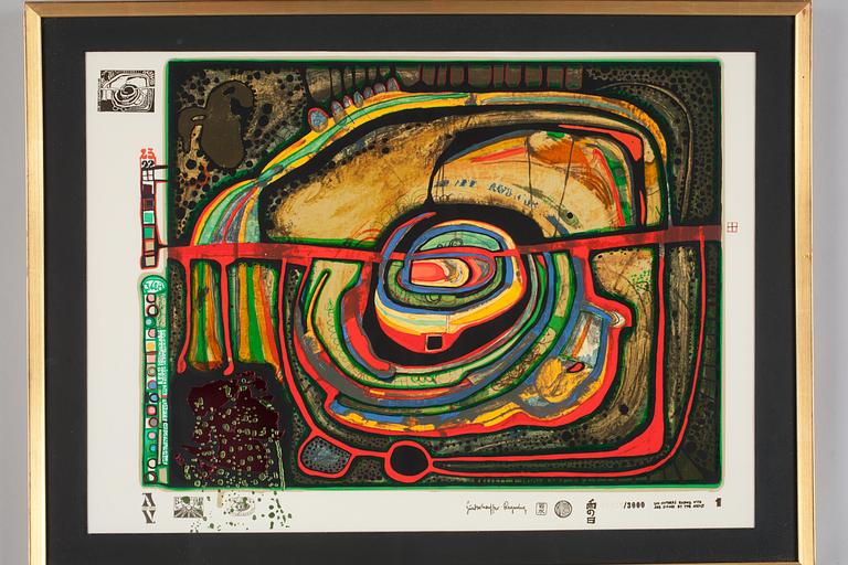 Friedensreich Hundertwasser, "Look at it on a rainy day (The Regentag portfolio)".