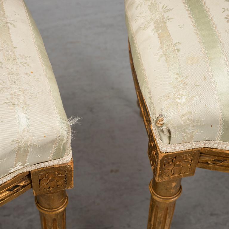 Soffa samt stolar, gustaviansk stil 1800-talets slut.