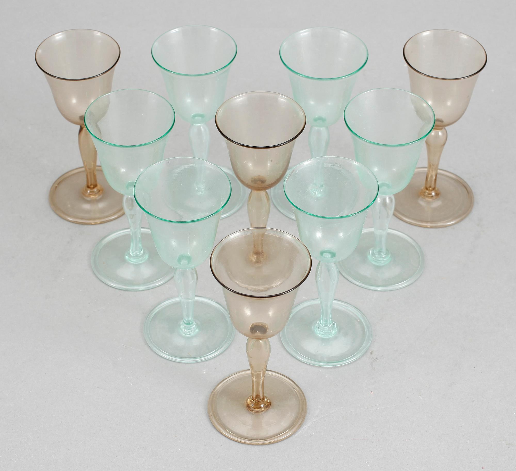 GLAS, 10 stycken, Cappelin, Murano.