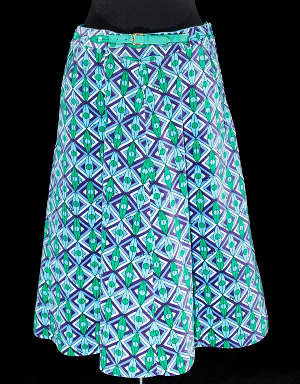 A 1970s two-piece ensemble consisting of blouse and skirt by Emilio Pucci.