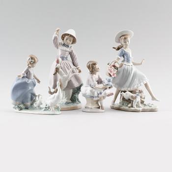 FIGURER, 4 delar, porslin, Lladro, Spanien.